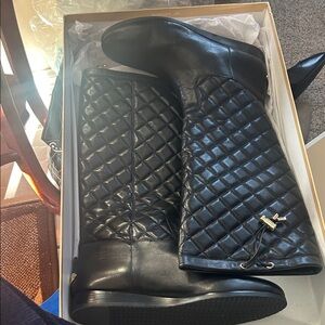 KORS Michael Kors Black Quilted Over the Knee Boots